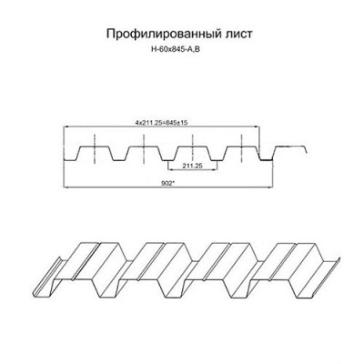 Профнастил окрашенный Н60ПГ-1000-0.5 цена за пог.м