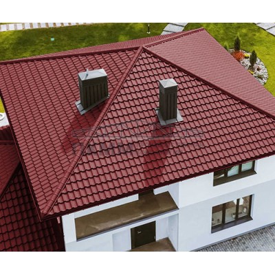 Четверник конька полукруглого 0,5 Satin RAL3011 с пленкой Четверник конька полукруглого 0,5 Satin RAL3011 с пленкой
