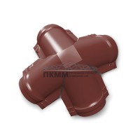 Четверник конька полукруглого 0,5 Satin RAL3009 с пленкой Четверник конька полукруглого 0,5 Satin RAL3009 с пленкой