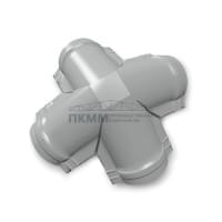 Четверник конька полукруглого 0,5 Satin RAL9006 с пленкой Четверник конька полукруглого 0,5 Satin RAL9006 с пленкой