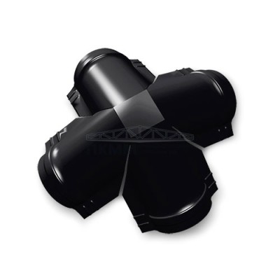 Четверник конька полукруглого 0,5 Satin Matt RAL9005 с пленкой Четверник конька полукруглого 0,5 Satin Matt RAL9005 с пленкой