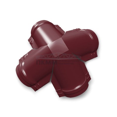 Четверник конька полукруглого 0,45 Drap ST RAL3005 с пленкой Четверник конька полукруглого 0,45 Drap ST RAL3005 с пленкой