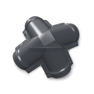 Четверник конька полукруглого 0,5 Satin RAL7024 с пленкой Четверник конька полукруглого 0,5 Satin RAL7024 с пленкой