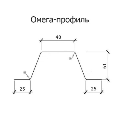 Омега-профиль (ГПО) 61-2.0 Оцинкованный