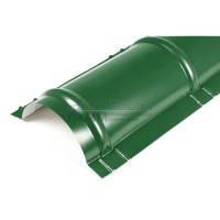 Планка конька круглого R110х2000-0.5 Полиэстер RAL6002 Планка конька круглого R110х2000-0.5 Полиэстер RAL6002