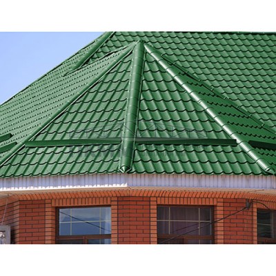 Планка конька круглого R110х2000-0.5 Полиэстер RAL6002 Планка конька круглого R110х2000-0.5 Полиэстер RAL6002