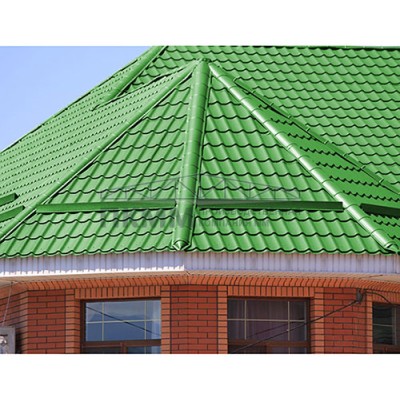 Планка конька круглого R110х2000-0.5 Полиэстер RAL6018 Планка конька круглого R110х2000-0.5 Полиэстер RAL6018