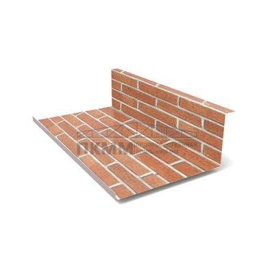 Планка примыкания нижняя 250х122х2000-0.5 ECOSTEEL Кирпич Планка примыкания нижняя 250х122х2000-0.5 ECOSTEEL Кирпич