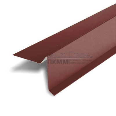 Планка ветровая двойная завальцовка 60х30х90 0,5 Satin RAL3009 с пленкой