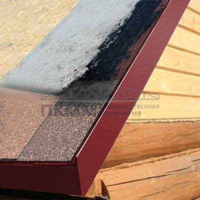 Планка ветровая двойная завальцовка 60х30х90 0,5 Satin RAL3011 с пленкой Планка ветровая двойная завальцовка 60х30х90 0,5 Satin RAL3011 с пленкой
