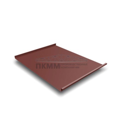 Фальц двойной стоячий Grand Line 0,5 Satin с пленкой на замках RAL 3009 оксидно-красный
