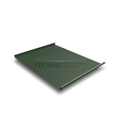 Фальц двойной стоячий Grand Line 0,5 Velur с пленкой на замках RAL 6020 хромовая зелень