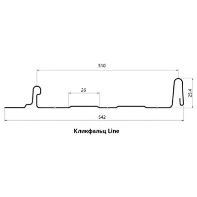 Кликфальц Line Grand Line 0,45 Drap ST с пленкой на замках RAL 7024 мокрый асфальт