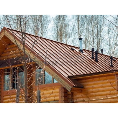 Кликфальц Line Grand Line 0,5 Velur с пленкой на замках RAL 8004 терракота