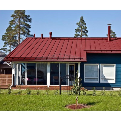 Кликфальц Pro Grand Line 0,5 Rooftop Matte с пленкой на замках RAL 3011 коричнево-красный
