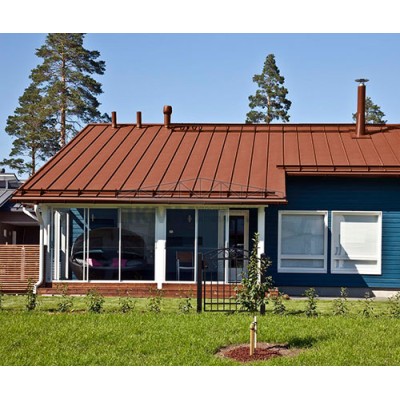 Кликфальц Pro Grand Line 0,5 PurLite Matt с пленкой на замках RAL 8004 терракота