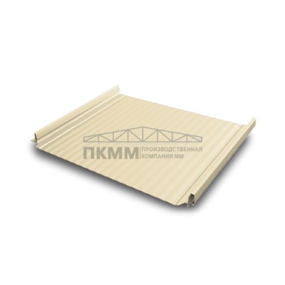 Кликфальц Pro Gofr Grand Line 0,45 PE с пленкой на замках RAL 1015 светлая слоновая кость