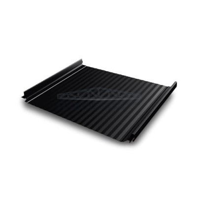 Кликфальц Pro Gofr Grand Line 0,5 Quarzit lite с пленкой на замках RAL 9005 черный