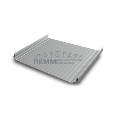 Кликфальц Pro Gofr Grand Line 0,45 PE с пленкой на замках RAL 9006 бело-алюминиевый