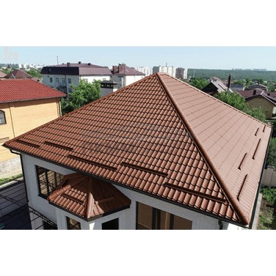 Металлочерепица Монтеррей-0.5 RAL8004 Norman