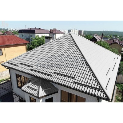 Металлочерепица Монтеррей-0.5 RAL7047 Полиэстер Металлочерепица Монтеррей-0.5 RAL7047 Полиэстер