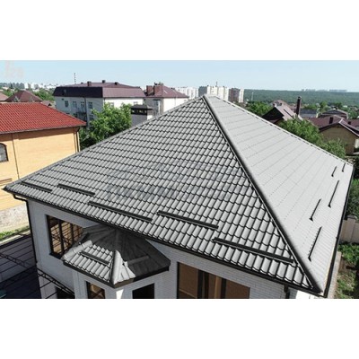 Металлочерепица Монтеррей-0.5 RAL9006 Norman