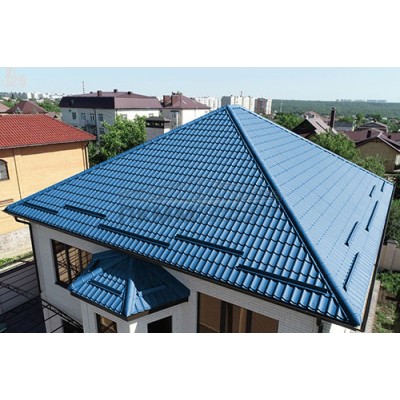 Металлочерепица Монтеррей-0.5 RAL5015 Полиэстер Металлочерепица Монтеррей-0.5 RAL5015 Полиэстер