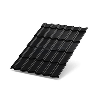 Металлочерепица Супермонтеррей-0.5 RAL9005 PURMAN