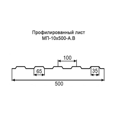 Профнастил МП10-0,65-500 мм оцинкованный