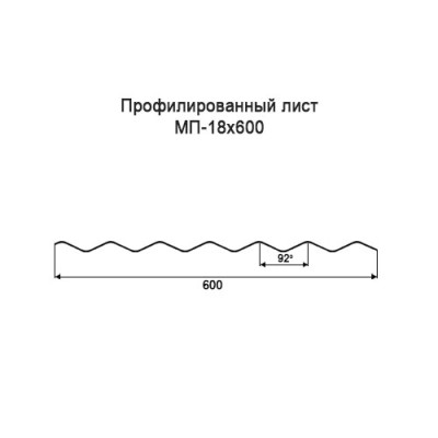 Профнастил МП18-0,6-600 мм оцинкованный