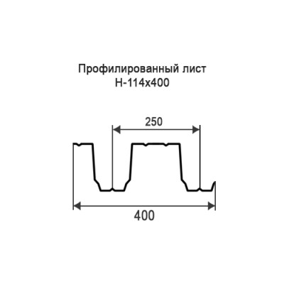 Профнастил Н114-0,35-400 мм оцинкованный Профнастил Н114-0,35-400 мм оцинкованный