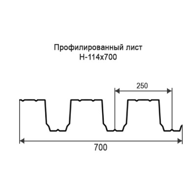 Профнастил Н114-0,7-700 мм оцинкованный Профнастил Н114-0,7-700 мм оцинкованный