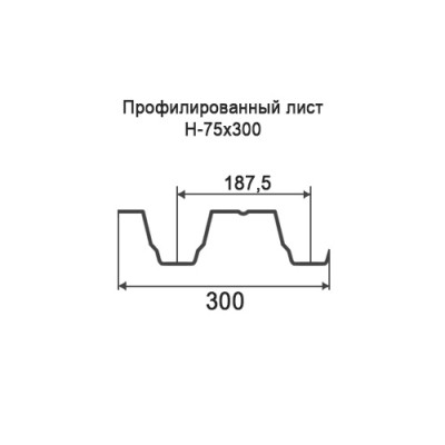 Профнастил Н75-0,6-300 мм оцинкованный Профнастил Н75-0,6-300 мм оцинкованный