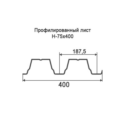 Профнастил Н75-0,35-400 мм оцинкованный Профнастил Н75-0,35-400 мм оцинкованный