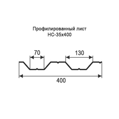 Профнастил НС35-0,65-400 мм окрашенный Профнастил НС35-0,65-400 мм окрашенный