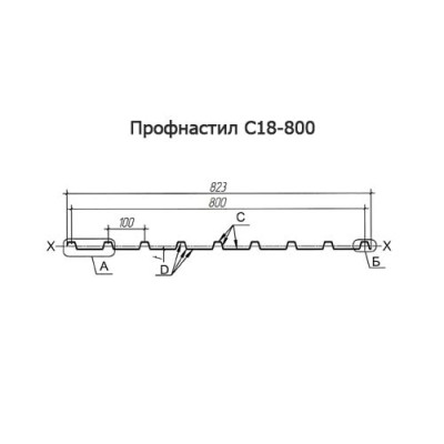 Профнастил окрашенный С18-800-0.4 цена за пог.м