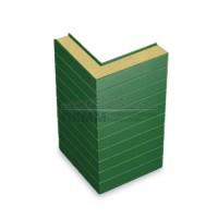 Угловые сэндвич-панели горизонтальные пенополиуретан, 0.5/0.5, ширина 1000 мм, толщина 60 мм, RAL6002