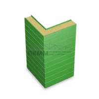 Угловые сэндвич-панели горизонтальные пенополиуретан, 0.5/0.5, ширина 1200 мм, толщина 60 мм, RAL6018