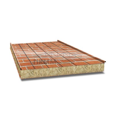 Сэндвич панели с шириной 1100мм, под кирпич ECOSTEEL