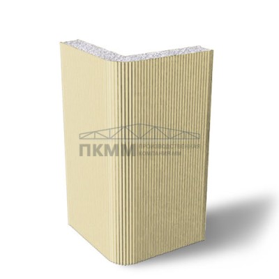 Угловые сэндвич-панели вертикальные пенополистирол, 0.5/0.5, ширина 1200 мм, толщина 60 мм, RAL1014