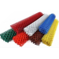 Сетка рабица цинк с ППК, 1,5x10 м/55x55x2,5 Сетка рабица цинк с ППК, 1,5x10 м/55x55x2,5
