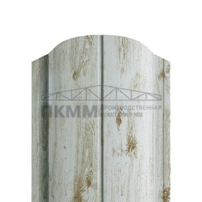 Штакетник Круглый фигурный 19х126-0.5 ECOSTEEL _MA Беленый Дуб Штакетник Круглый фигурный 19х126-0.5 ECOSTEEL _MA Беленый Дуб