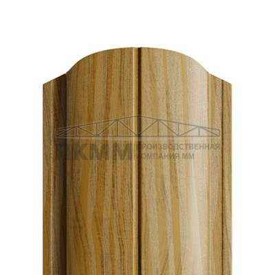 Штакетник Круглый фигурный 19х126-0.5 ECOSTEEL_ТД Золотой Дуб