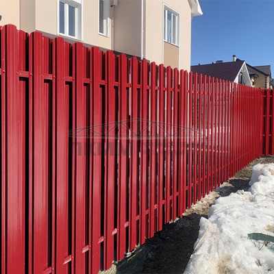 Штакетник П-образный с прямым резом 16,5х99-0.45 Полиэстер RAL3020 Штакетник П-образный с прямым резом 16,5х99-0.45 Полиэстер RAL3020