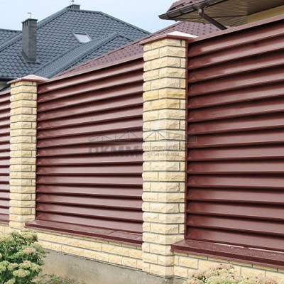 Ламель забор жалюзи Г 35х135-0,5 Velur RAL 3009