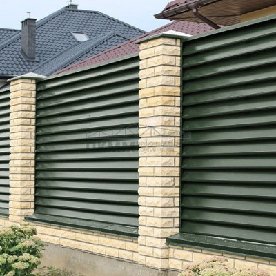 Ламель забор жалюзи Г 35х135-0,5 Velur RAL 6020