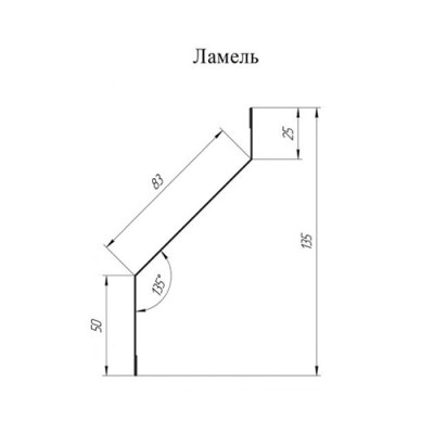 Ламель забор жалюзи Г 35х135-0,45 Полиэстер с пленкой RAL 7004
