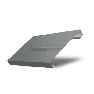 Ламель забор жалюзи П лицевая 125-0,45 Полиэстер с пленкой RAL7005