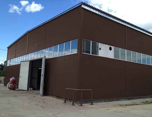 Straight edge panel on commercial building